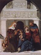Lodovico Mazzolino The Holy Family with Saints John the Baptist,Elizabeth and Francis china oil painting artist
